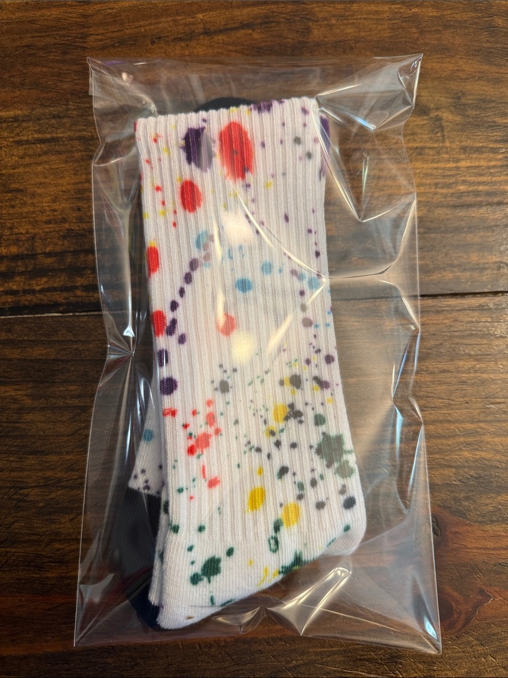 Women’s Casual/Athletic Socks with Colorful Paint Splattered Design (OS)